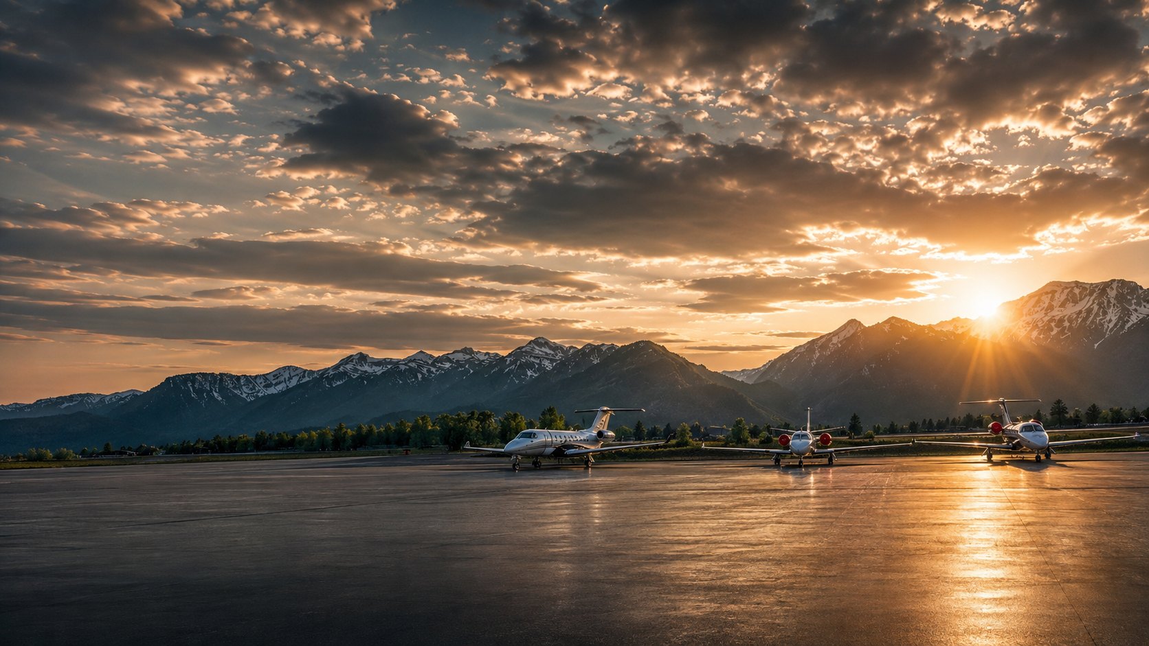 The NAAC Citation fleet at sunset